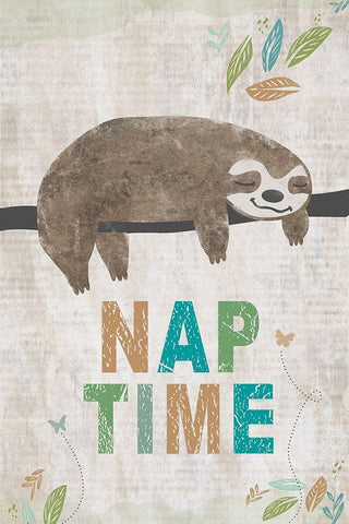 Nap Time White Modern Wood Framed Art Print with Double Matting by JMB Designs