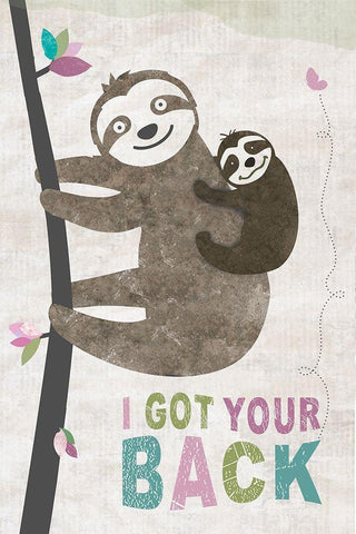 Got Your Back White Modern Wood Framed Art Print with Double Matting by JMB Designs