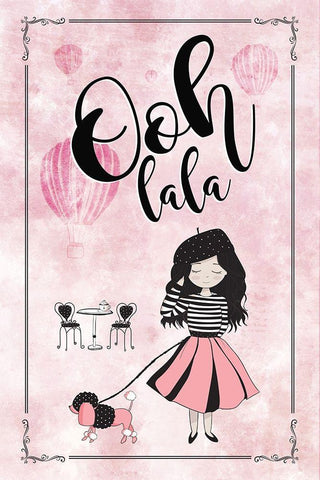 Ooh Lala White Modern Wood Framed Art Print with Double Matting by JMB Designs