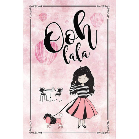 Ooh Lala Black Modern Wood Framed Art Print by JMB Designs