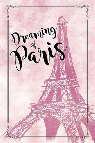 Dreaming of Paris White Modern Wood Framed Art Print with Double Matting by JMB Designs