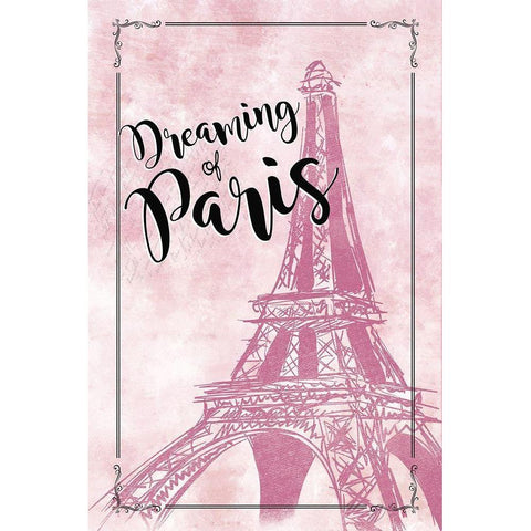 Dreaming of Paris Gold Ornate Wood Framed Art Print with Double Matting by JMB Designs