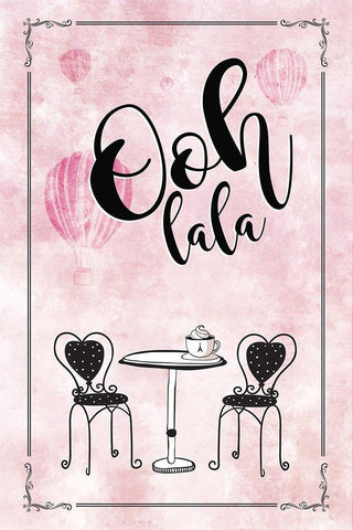 Ooh Lala White Modern Wood Framed Art Print with Double Matting by JMB Designs