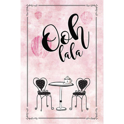 Ooh Lala Black Modern Wood Framed Art Print by JMB Designs