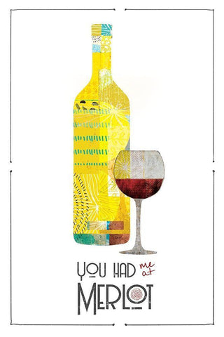 You Had Me at Merlot White Modern Wood Framed Art Print with Double Matting by JMB Designs