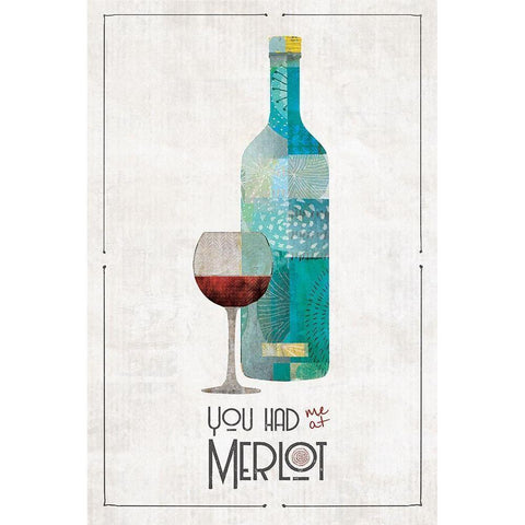 You Had Me at Merlot Gold Ornate Wood Framed Art Print with Double Matting by JMB Designs