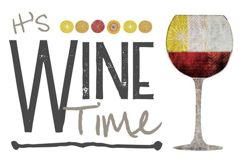 Its Wine Time - Red White Modern Wood Framed Art Print with Double Matting by JMB Designs