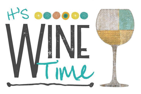 Its Wine Time - White White Modern Wood Framed Art Print with Double Matting by JMB Designs