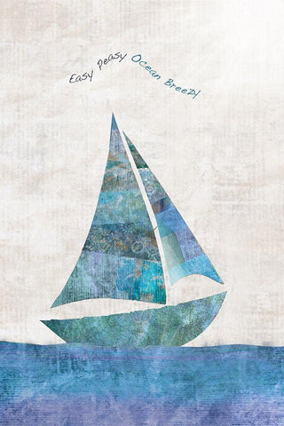 Ocean Breezy Black Ornate Wood Framed Art Print with Double Matting by JMB Designs