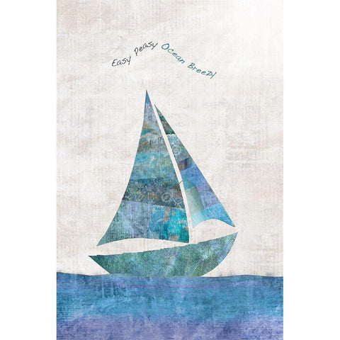 Ocean Breezy White Modern Wood Framed Art Print by JMB Designs