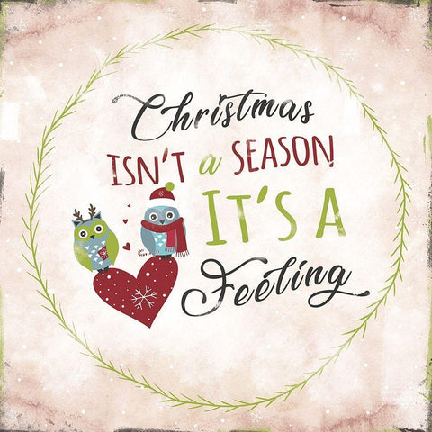 Christmas is a Feeling Black Modern Wood Framed Art Print with Double Matting by JMB Designs