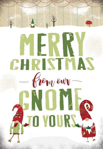 Gnome Christmas White Modern Wood Framed Art Print with Double Matting by JMB Designs