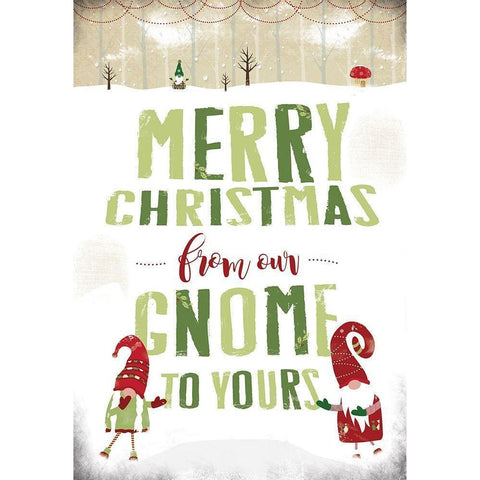 Gnome Christmas White Modern Wood Framed Art Print by JMB Designs