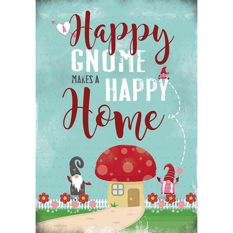 Happy Gnome Black Modern Wood Framed Art Print with Double Matting by JMB Designs