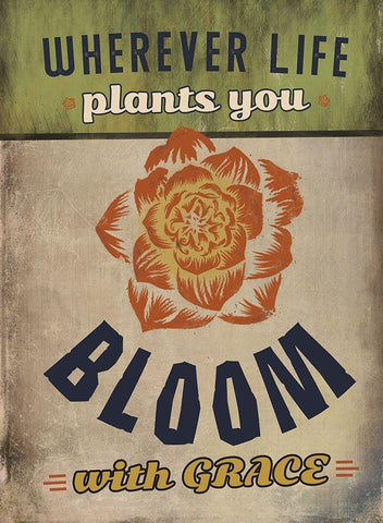 Bloom with Grace White Modern Wood Framed Art Print with Double Matting by JMB Designs