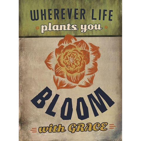 Bloom with Grace Gold Ornate Wood Framed Art Print with Double Matting by JMB Designs
