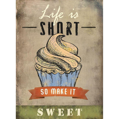 Life is Short Gold Ornate Wood Framed Art Print with Double Matting by JMB Designs