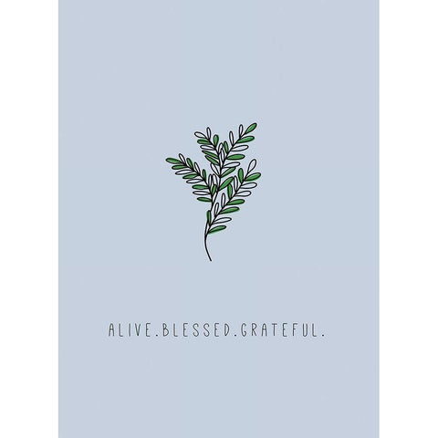 Alive. Blessed. Grateful Gold Ornate Wood Framed Art Print with Double Matting by JMB Designs