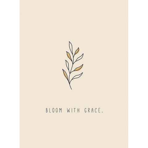 Bloom with Grace Black Modern Wood Framed Art Print by JMB Designs