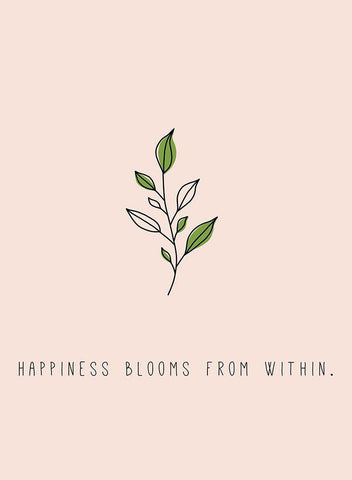 Happiness Blooms Black Ornate Wood Framed Art Print with Double Matting by JMB Designs