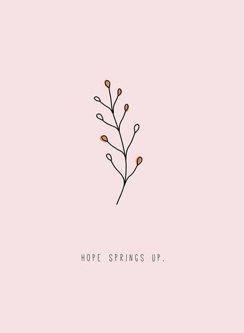 Hope Springs Up Black Ornate Wood Framed Art Print with Double Matting by JMB Designs