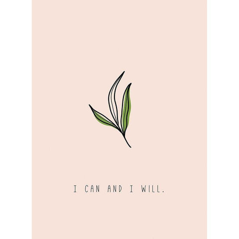 I Can White Modern Wood Framed Art Print by JMB Designs