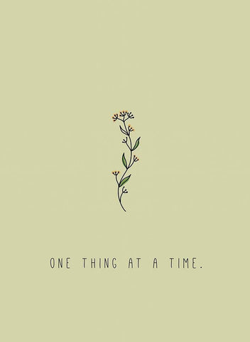 One Thing at a Time White Modern Wood Framed Art Print with Double Matting by JMB Designs