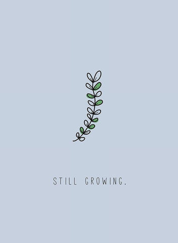 Still Growing White Modern Wood Framed Art Print with Double Matting by JMB Designs