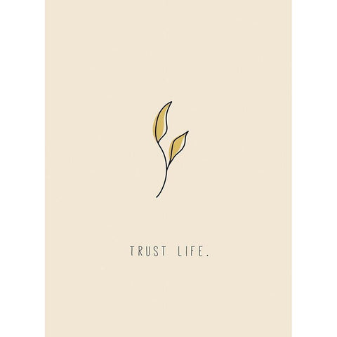 Trust Life Black Modern Wood Framed Art Print by JMB Designs