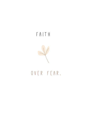 Faith Over Fear Black Ornate Wood Framed Art Print with Double Matting by JMB Designs