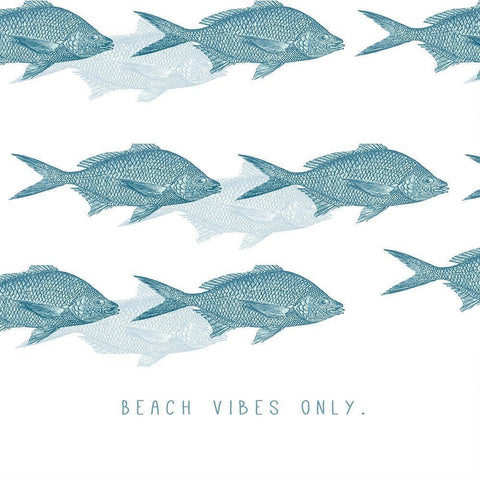 Beach Vibes Only Black Modern Wood Framed Art Print by JMB Designs