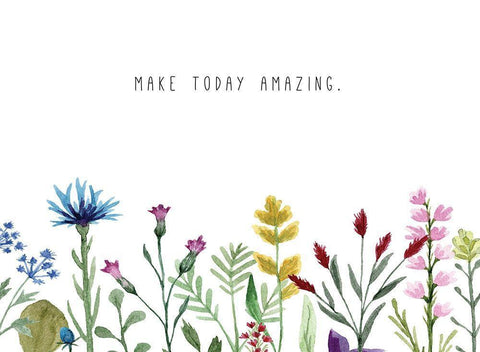 Make Today Amazing Black Ornate Wood Framed Art Print with Double Matting by JMB Designs