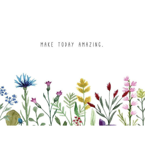 Make Today Amazing White Modern Wood Framed Art Print by JMB Designs