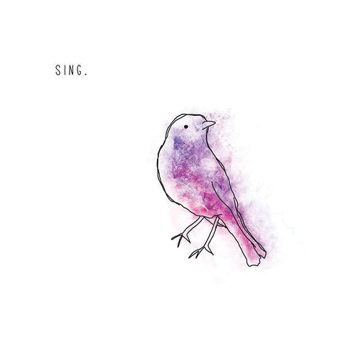 Sing Black Modern Wood Framed Art Print with Double Matting by JMB Designs