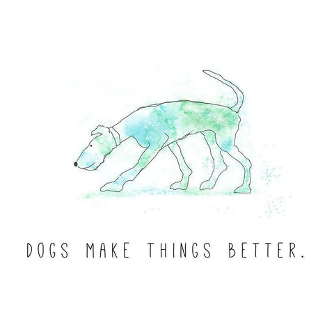 Dogs Make Things Better Black Modern Wood Framed Art Print with Double Matting by JMB Designs