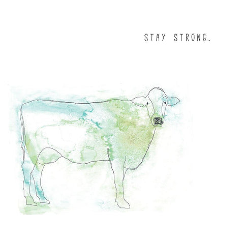 Stay Strong White Modern Wood Framed Art Print by JMB Designs