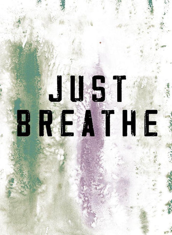 Just Breathe White Modern Wood Framed Art Print with Double Matting by JMB Designs