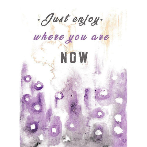 Just Enjoy White Modern Wood Framed Art Print by JMB Designs