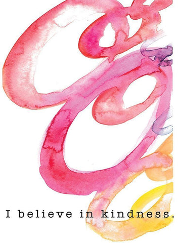 I Believe in Kindness White Modern Wood Framed Art Print with Double Matting by JMB Designs