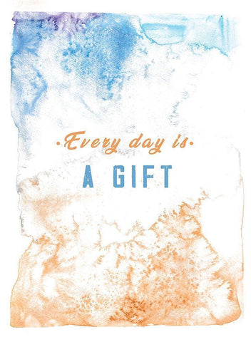 Every Day is a Gift White Modern Wood Framed Art Print with Double Matting by JMB Designs