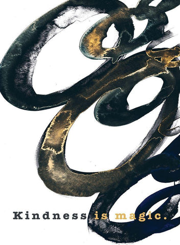 Kindness is Magic White Modern Wood Framed Art Print with Double Matting by JMB Designs