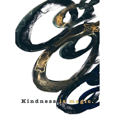 Kindness is Magic Gold Ornate Wood Framed Art Print with Double Matting by JMB Designs