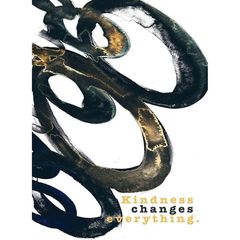 Kindness Changes Everything White Modern Wood Framed Art Print by JMB Designs