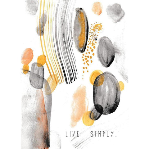Live Simply Gold Ornate Wood Framed Art Print with Double Matting by JMB Designs