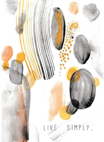 Live Simply Black Ornate Wood Framed Art Print with Double Matting by JMB Designs