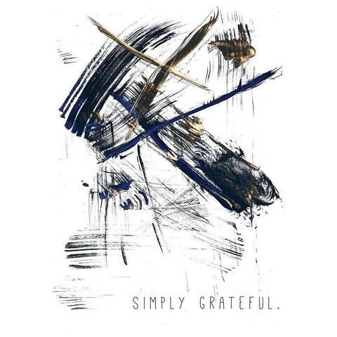 Simply Grateful Black Modern Wood Framed Art Print with Double Matting by JMB Designs