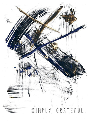 Simply Grateful Black Ornate Wood Framed Art Print with Double Matting by JMB Designs