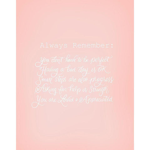 Always Remember White Modern Wood Framed Art Print by Batista, Dee