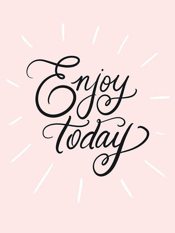 Enjoy Today White Modern Wood Framed Art Print with Double Matting by Batista, Dee