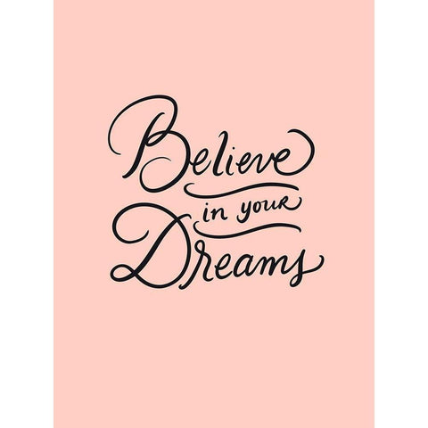 Believe Black Modern Wood Framed Art Print with Double Matting by Batista, Dee